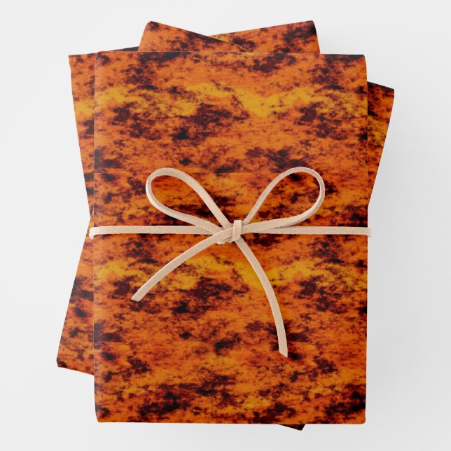 Orange Grunge Wrapping Paper Sheet (In situ)