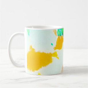 Orange Grungy Paint. Tie Dye Print. Colourful Bati Coffee Mug