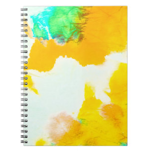 Orange Grungy Paint. Tie Dye Print. Colourful Bati Notebook