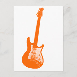 Orange guitar postcard