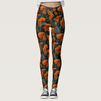Orange Gym Calla lilies Charm Gift Ideas For Mum Leggings
