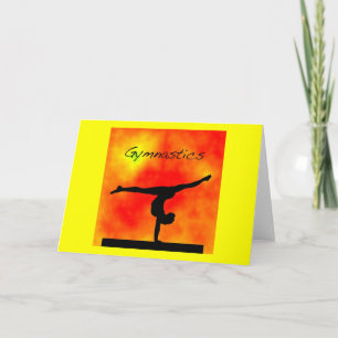 Orange Gymnastics Greeting Card