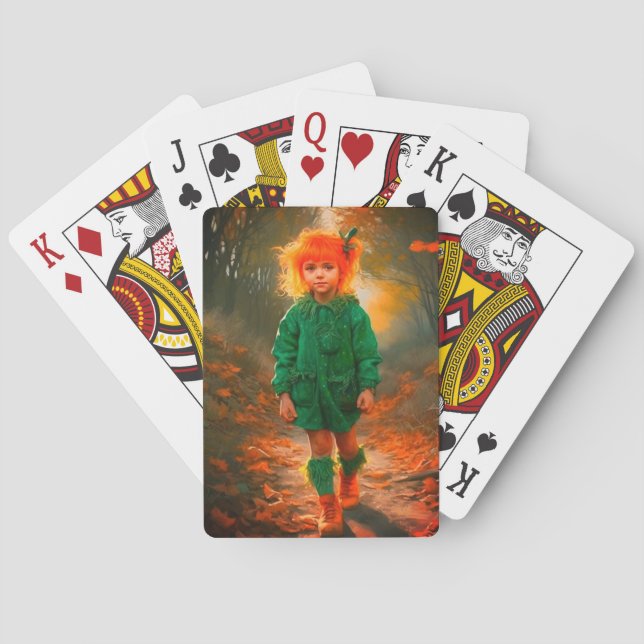 Orange Haired Girl Playing Cards (Back)