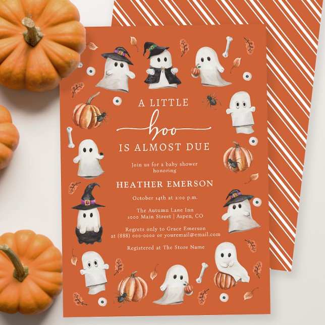Orange Halloween Baby Shower Invitation (Orange Halloween Baby Shower Invitation
)