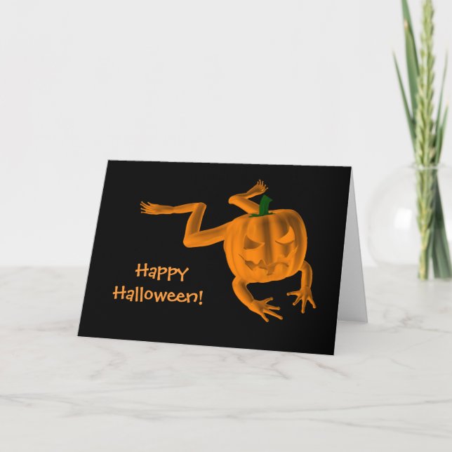 Orange Halloween Frog Card (Front)