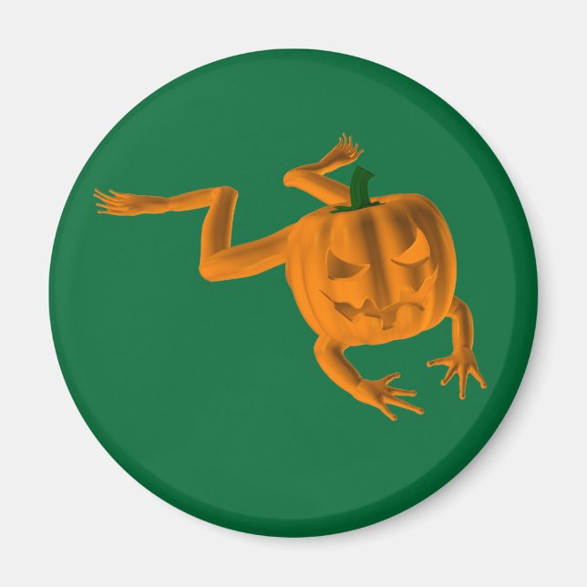 Orange Halloween Frog Magnet (Front)