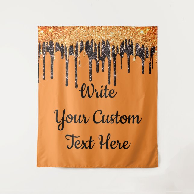 Orange Halloween Party Photo Booth Backdrop Prop Tapestry (Front)
