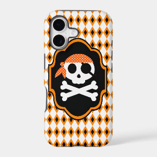 Orange Halloween Pirate Goth Phone Case