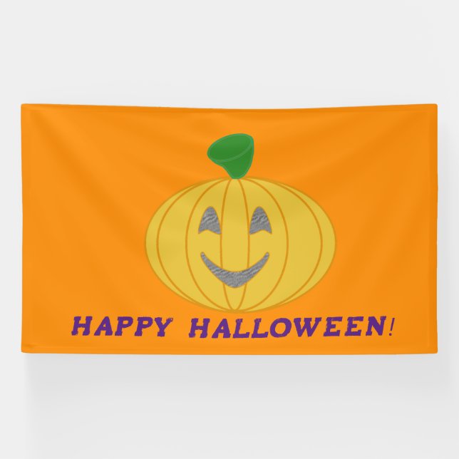 Orange Halloween Pumpkin Banner (Horizontal)