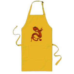 Orange Halloween Pumpkin Dragon Long Apron