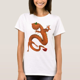 Orange Halloween Pumpkin Dragon T-Shirt