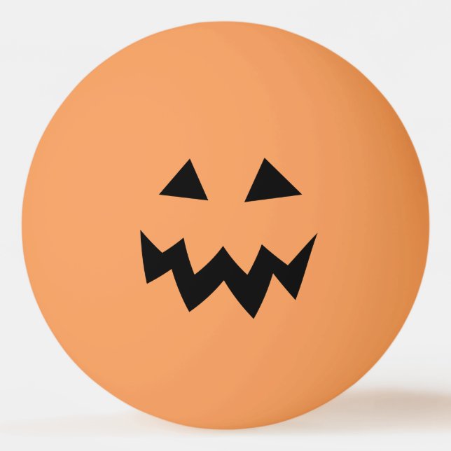 Orange Halloween pumpkin head carve ping pong ball (Front)