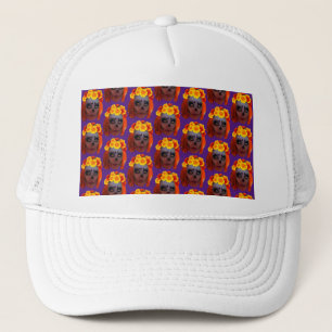 Orange Halloween Queen Self Portrait Trucker Hat