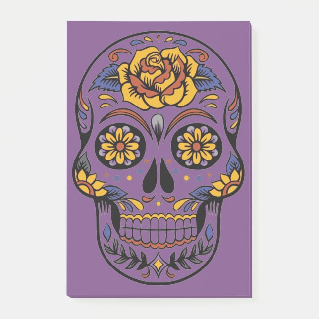 Orange Halloween Skull Post-it Notes (Front)