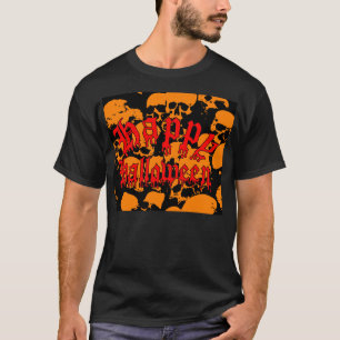 Orange Halloween Skulls T-Shirt