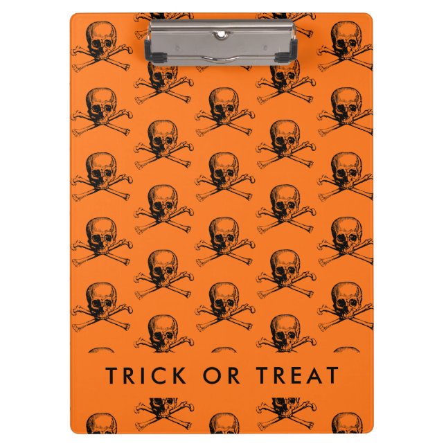 Orange Halloween Trick or Treat Clipboard (Front)