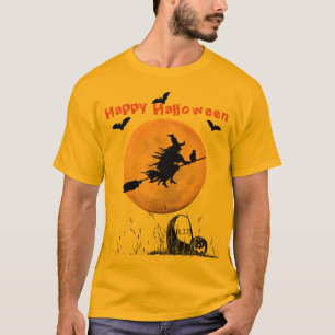 Orange Halloween Witch T-Shirt