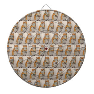 Orange Hamster Patterned Dartboard