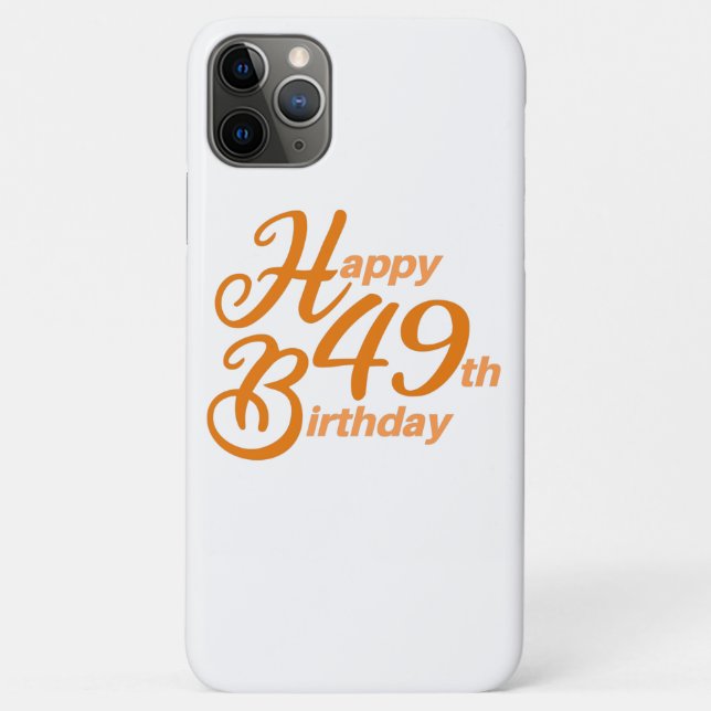 Orange Happy 49th Birthday cursive text Case-Mate iPhone Case (Back)