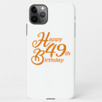 Orange Happy 49th Birthday cursive text
