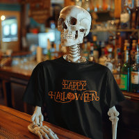 Orange Happy Halloween Bony Typography