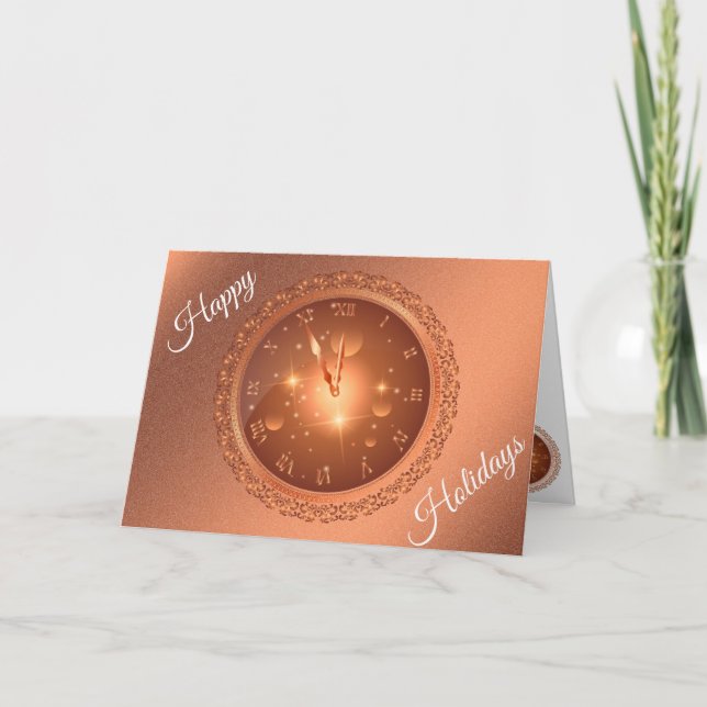 Orange Happy Holidays Card (Front)