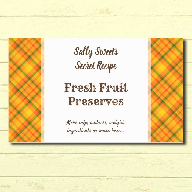 Orange Harvest Plaid Editable Canning Stickers (Creator Uploaded)