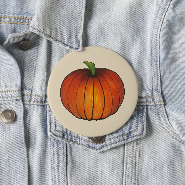 Orange Harvest Pumpkin Patch Fall Autumn 10 Cm Round Badge (In Situ)