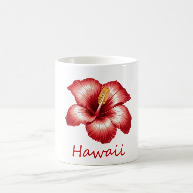 Orange hawaii hibiscus coffee mug (Center)