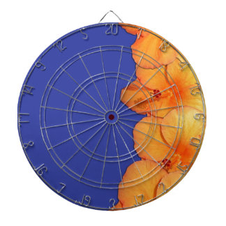 Orange Hawaiian Hibiscus Flowers Dartboard