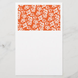 Orange Hawaiian Hibiscus Stationery