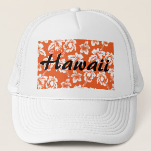 Orange Hawaiian Hibiscus Trucker Hat