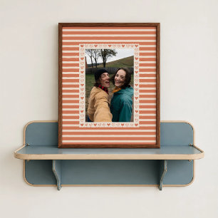 Orange Heart Border Poster - Custom Picture Gift