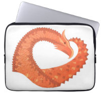 Orange heart dragon on white