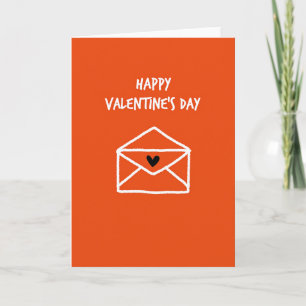 Orange Heart Envelope Card