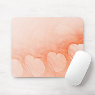 Orange Heart Line Mouse Pad