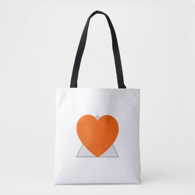 orange heart tote bag (Front)