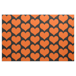 Orange Hearts Fabric