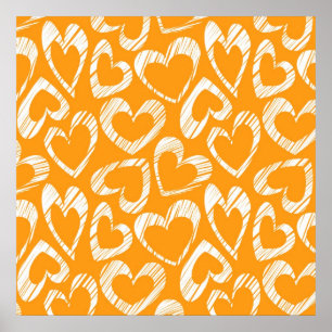 Orange Hearts Poster