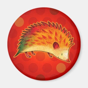 Orange Hedgehog with Dot Magnet