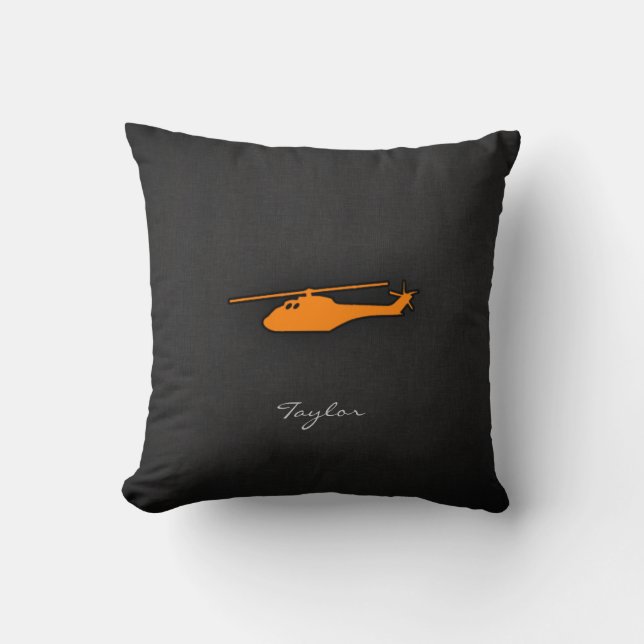 Orange Helicopter Cushion (Front)