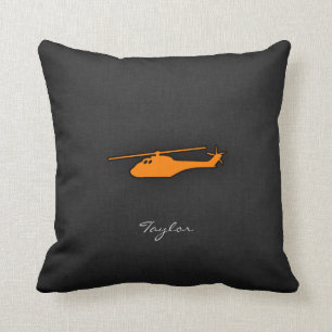 Orange Helicopter Cushion