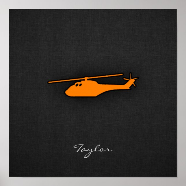 Orange Helicopter Poster (Front)