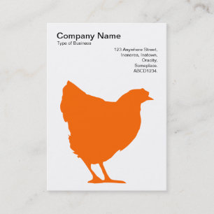 Orange Hen Symbol - Black on White Business Card