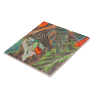 Orange Hibiscus 10 of 12 Tile