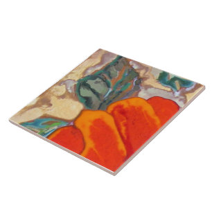 Orange Hibiscus 1 of 12 Tile