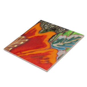 Orange Hibiscus 3 of 12 Tile