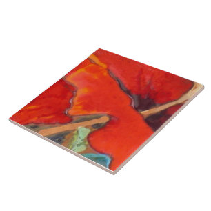 Orange Hibiscus 6 of 12 Tile