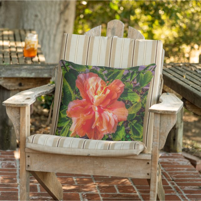 Orange Hibiscus Beauty Cushion (Chair)
