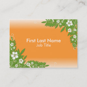 Orange hibiscus flower custom business cards